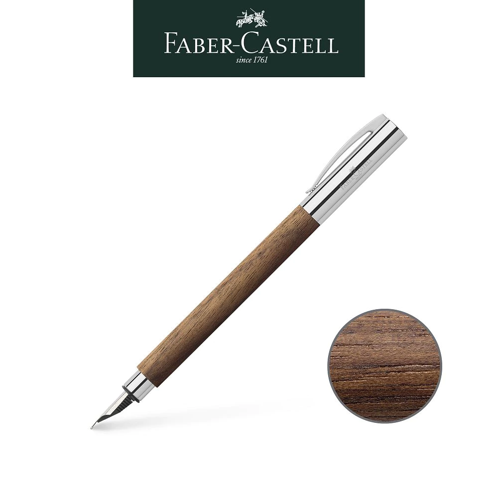 免費客製化刻字【Faber-Castell】Ambition成吉思汗胡桃木鋼筆 M/F/EF尖 木質筆桿/送禮首選 台灣輝柏✿50B004